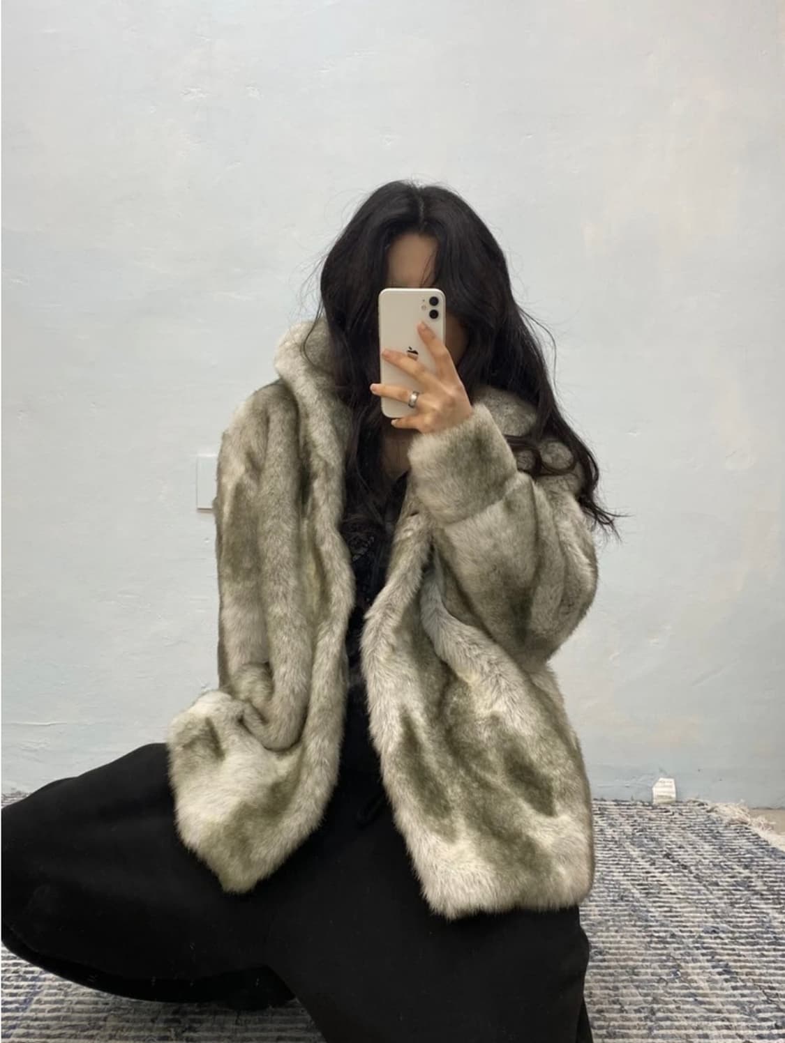 [8937]Gray gradient fur coat# 상품이미지3