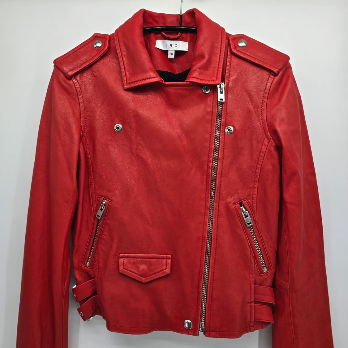 IRO 램스킨 레더 라이더 자켓 36 레드 상품이미지2