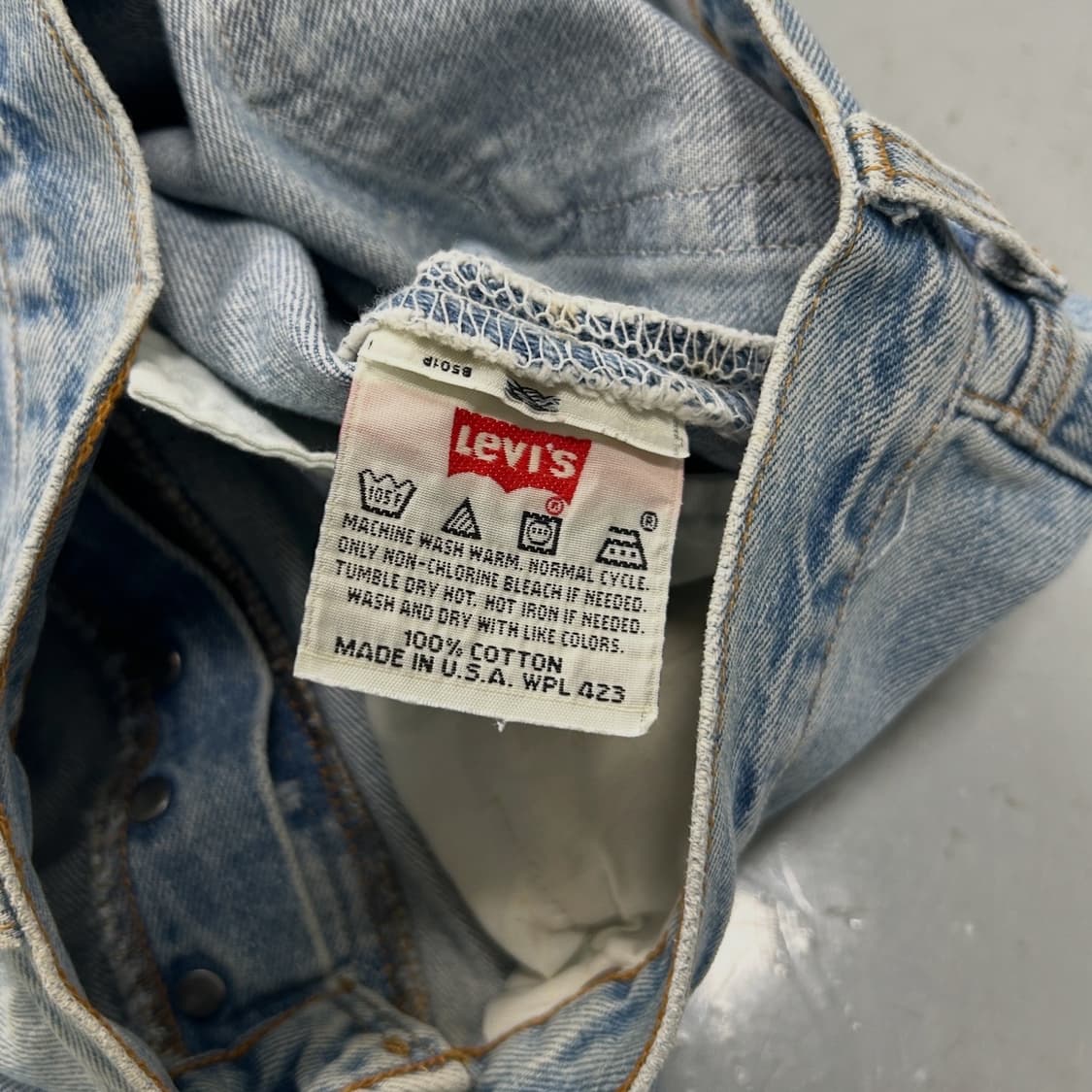 96s 리바이스 501 페인팅 자수 데님  상품이미지8