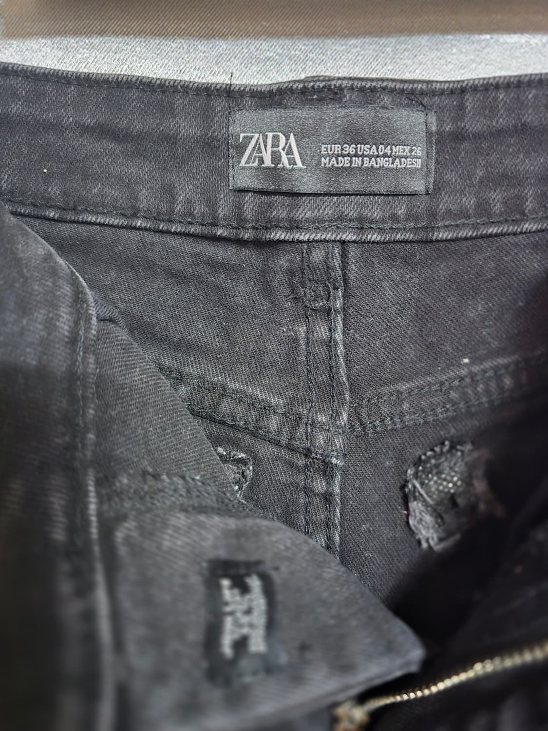 자라 블랙 데님 컷오프 숏팬츠 상품이미지2