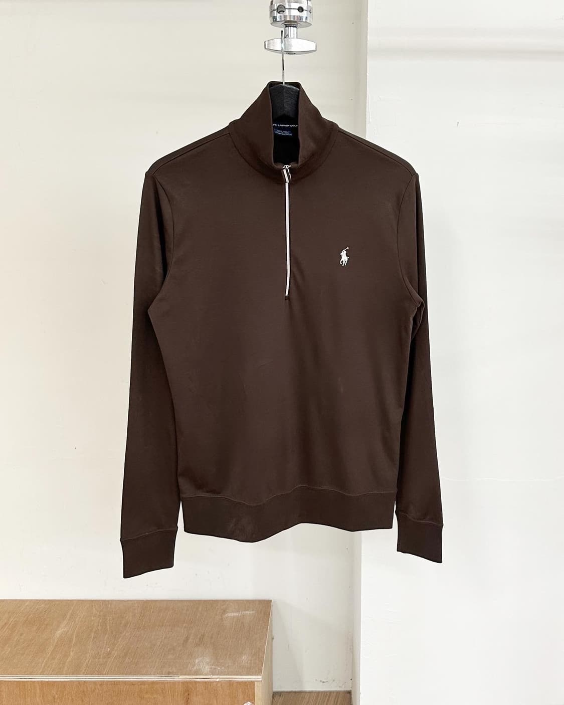 폴로랄프로렌 골프 브라운 하프 집업 티셔츠 상품이미지1