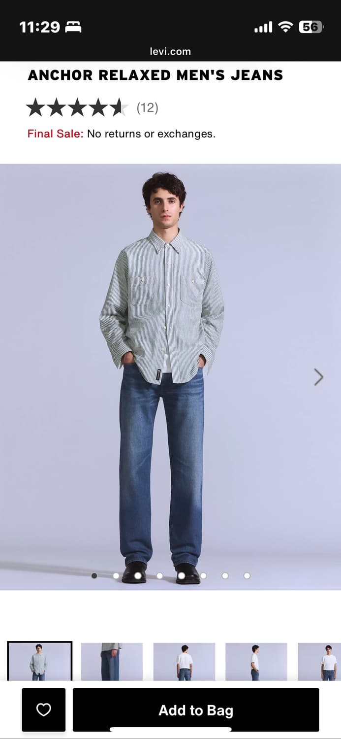 리바이스 프리미엄 블루탭 W33 L34 상품이미지2