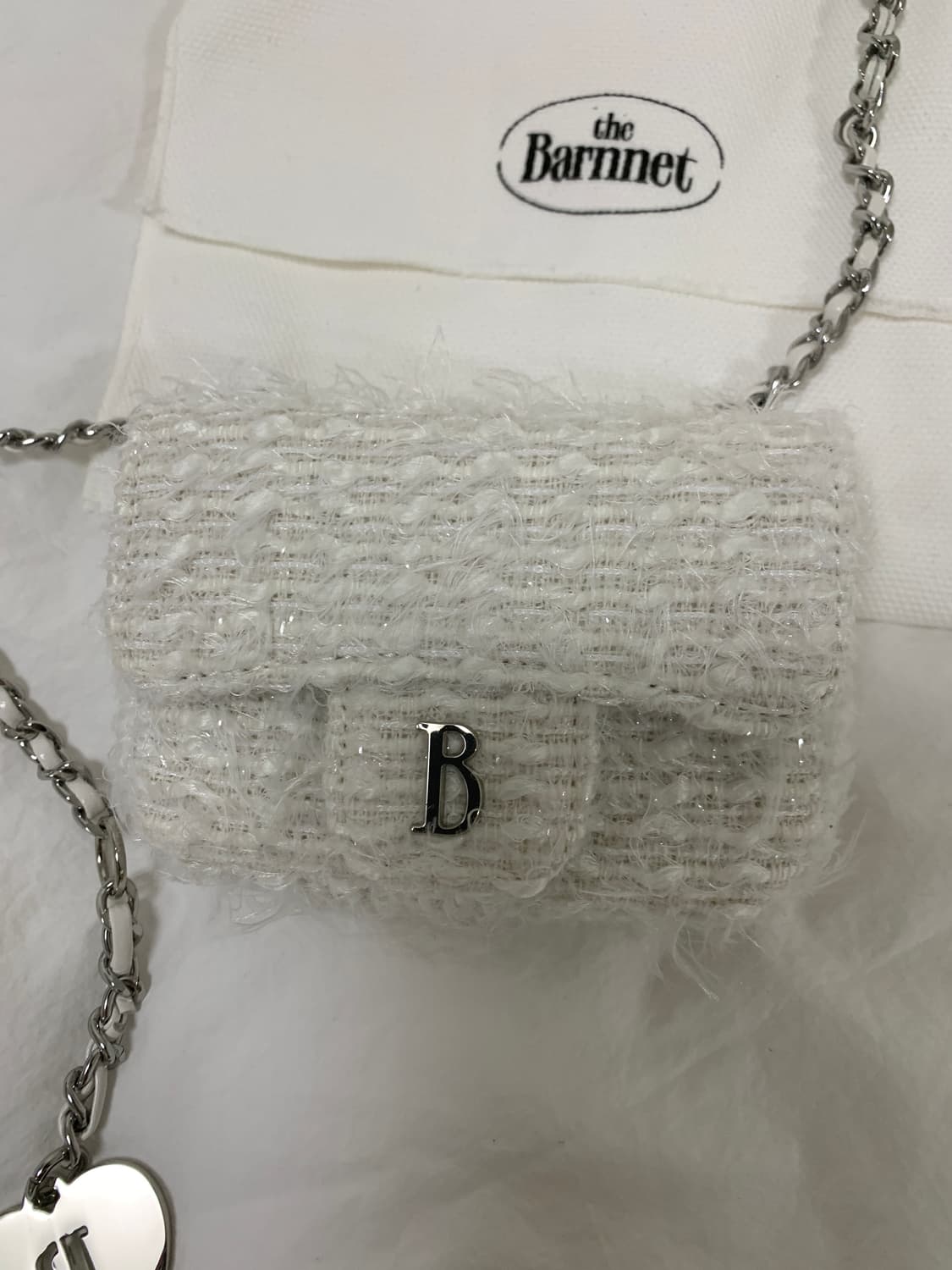 더바넷 트위드 체인 벨트 미니 (아이보리) 상품이미지3