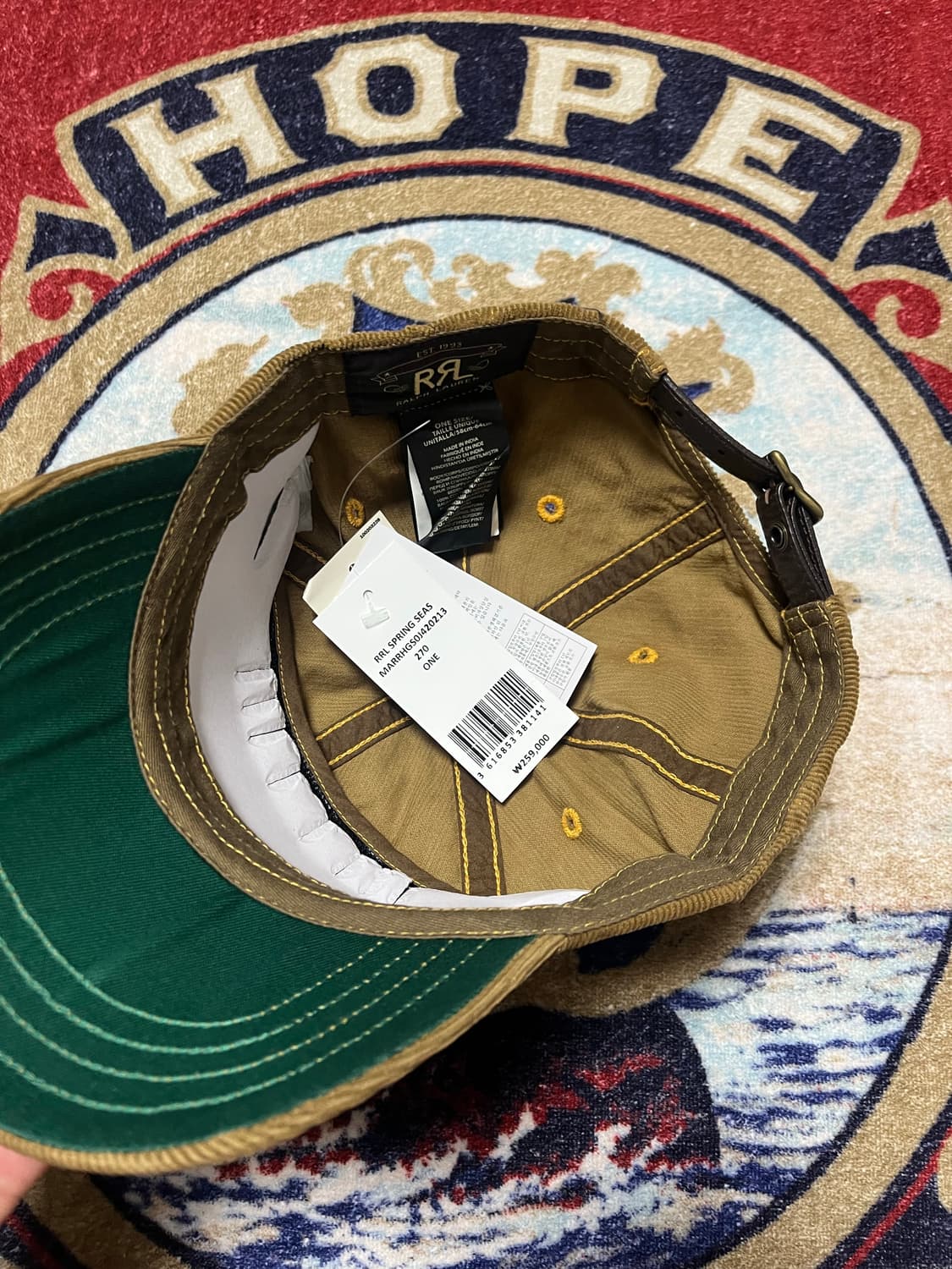 더블알엘 (RRL) 레더 패치 코듀로이 트러커 캡 상품이미지2