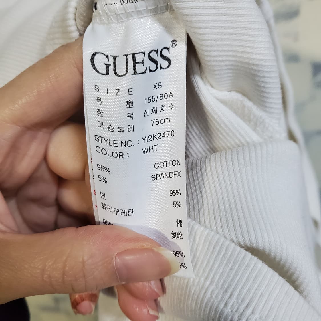 게스 화이트  반집업 카라넥 반팔 원피스  상품이미지5