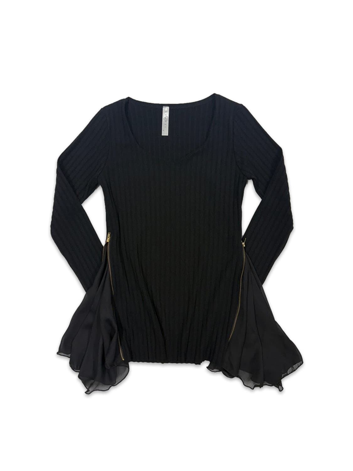 빈티지 블랙 집업 플레어 펑크 니트 상품이미지1