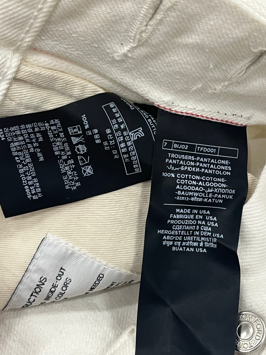 TOM FORD WHITE SELVEDGE JEANS 상품이미지10