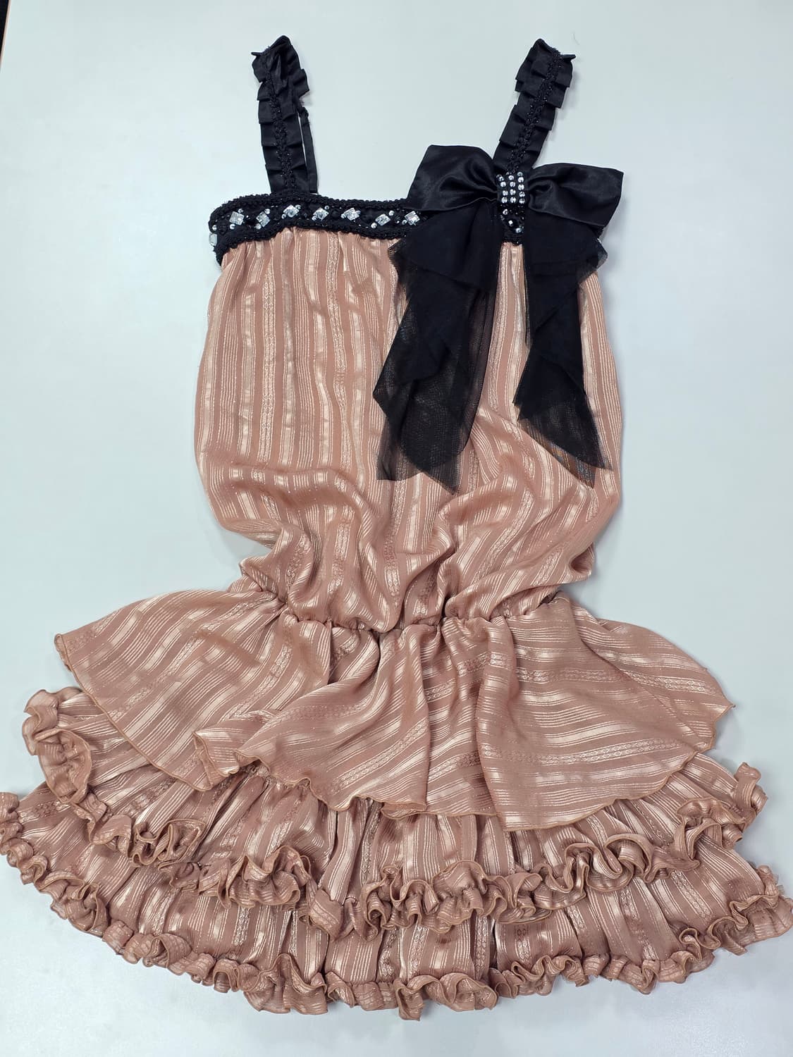 엑시즈팜 일본빈티지)로맨틱 캉캉빅리본 셔링프릴히메라떼갸루 벌룬모리걸원피스 상품이미지1