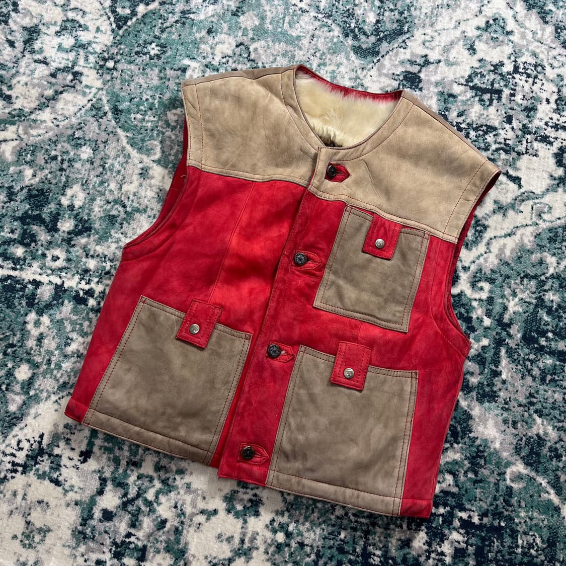 European Front Line 퍼 가죽 스웨이드 웨스턴 베스트(L) 상품이미지2