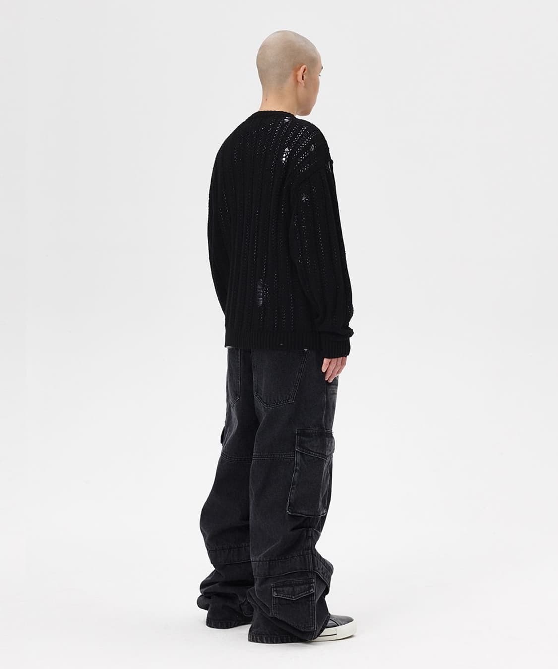 마하그리드 BLESSED MESH KNIT 니트 블랙 L 상품이미지4