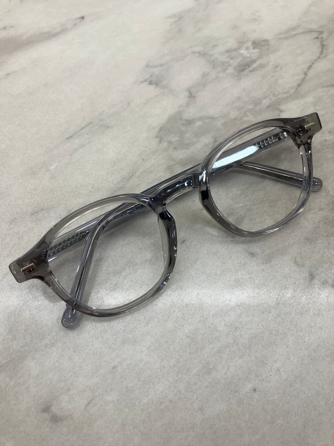 B85 DMN 투명 그레이 웰링턴 뿔테 안경128 상품이미지1