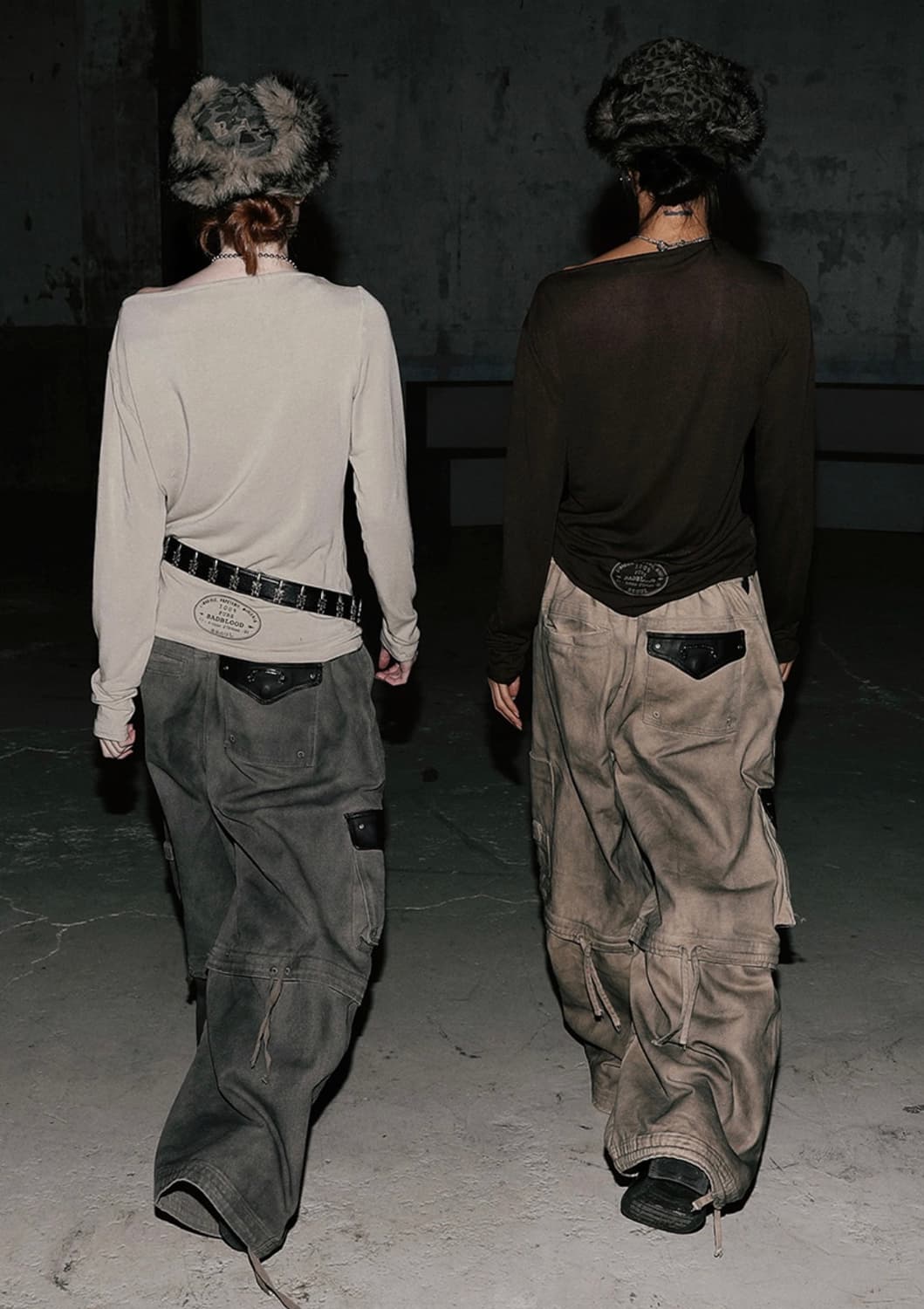 배드블러드 보트넥 루즈핏 롱슬리브 티셔츠 샌드 브라운 S 상품이미지6