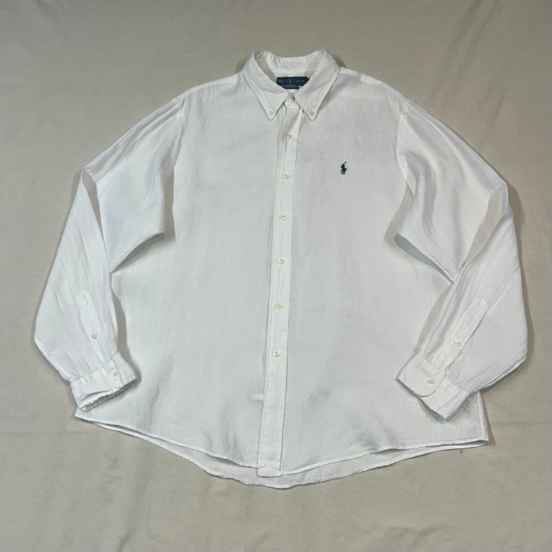 XXL) 폴로 랄프로렌 커스텀핏 화이트 린넨 셔츠 상품이미지1