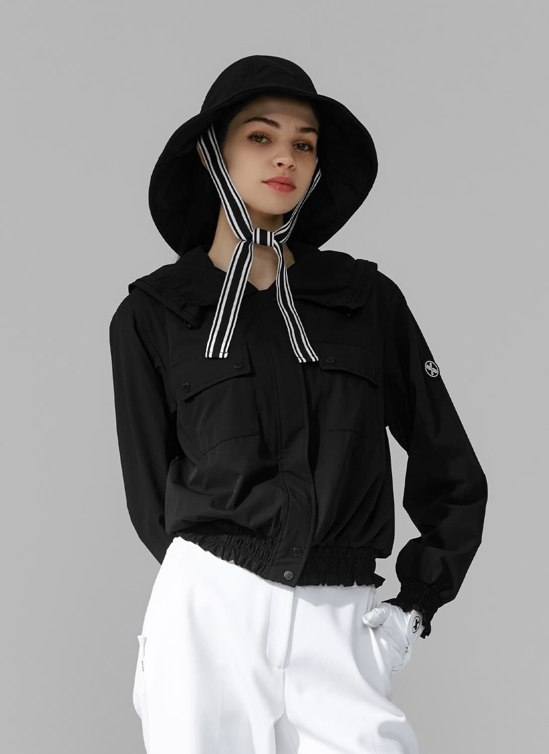 젝시믹스 필드 와이드 리본 버킷햇 블랙 상품이미지1