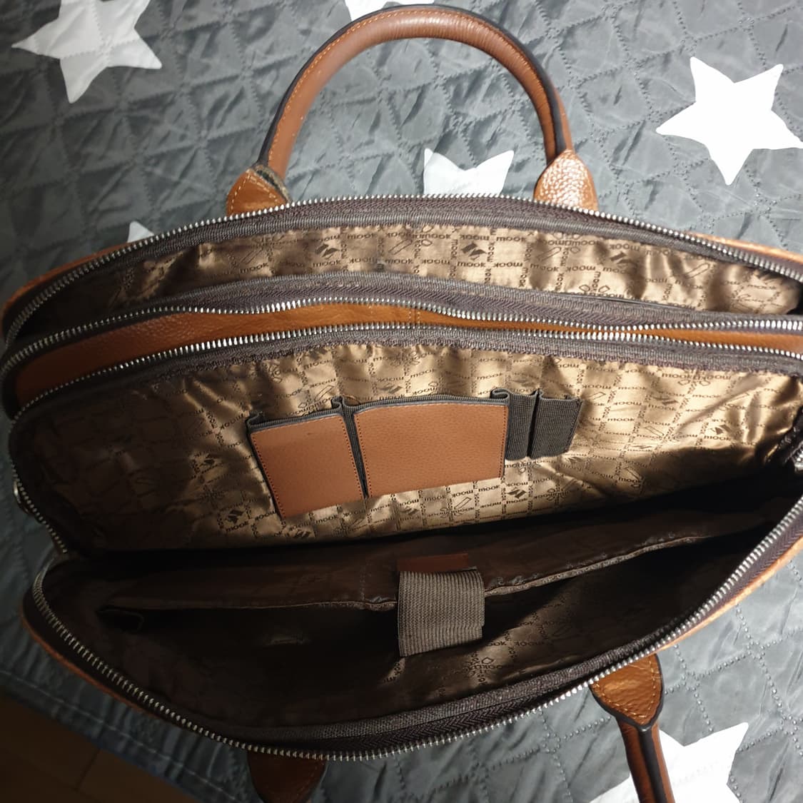 MOOK 무크 클래식 소가죽 비지니스 가방 브라운 상품이미지3