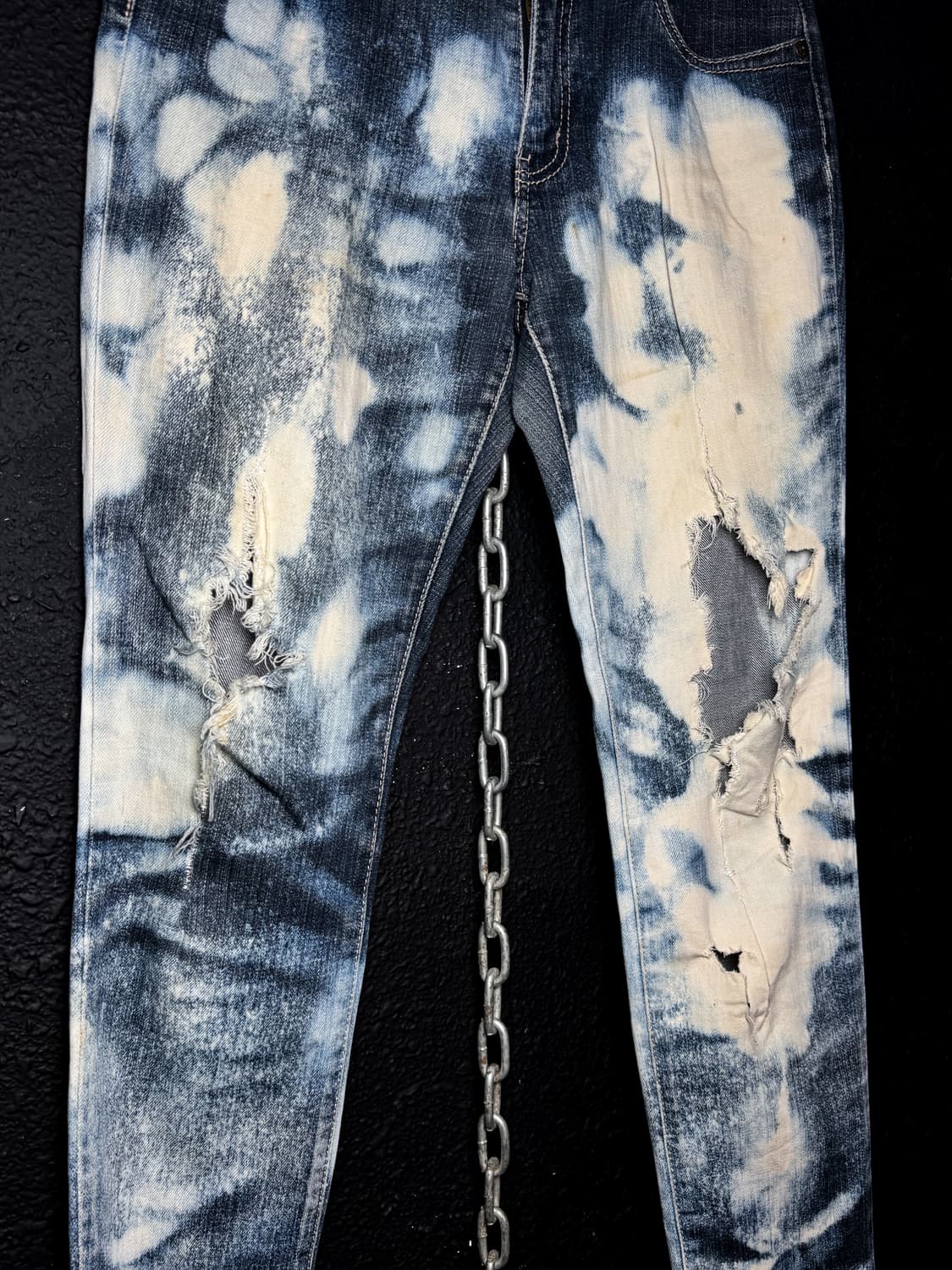 Acid Bleach Destroyed Denim Pants  상품이미지4