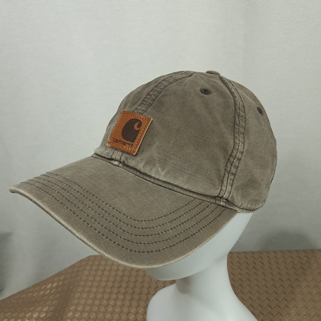 칼하트 오데사 샌드스톤 워시드 코튼 레더 패치 볼캡 P2023 상품이미지1