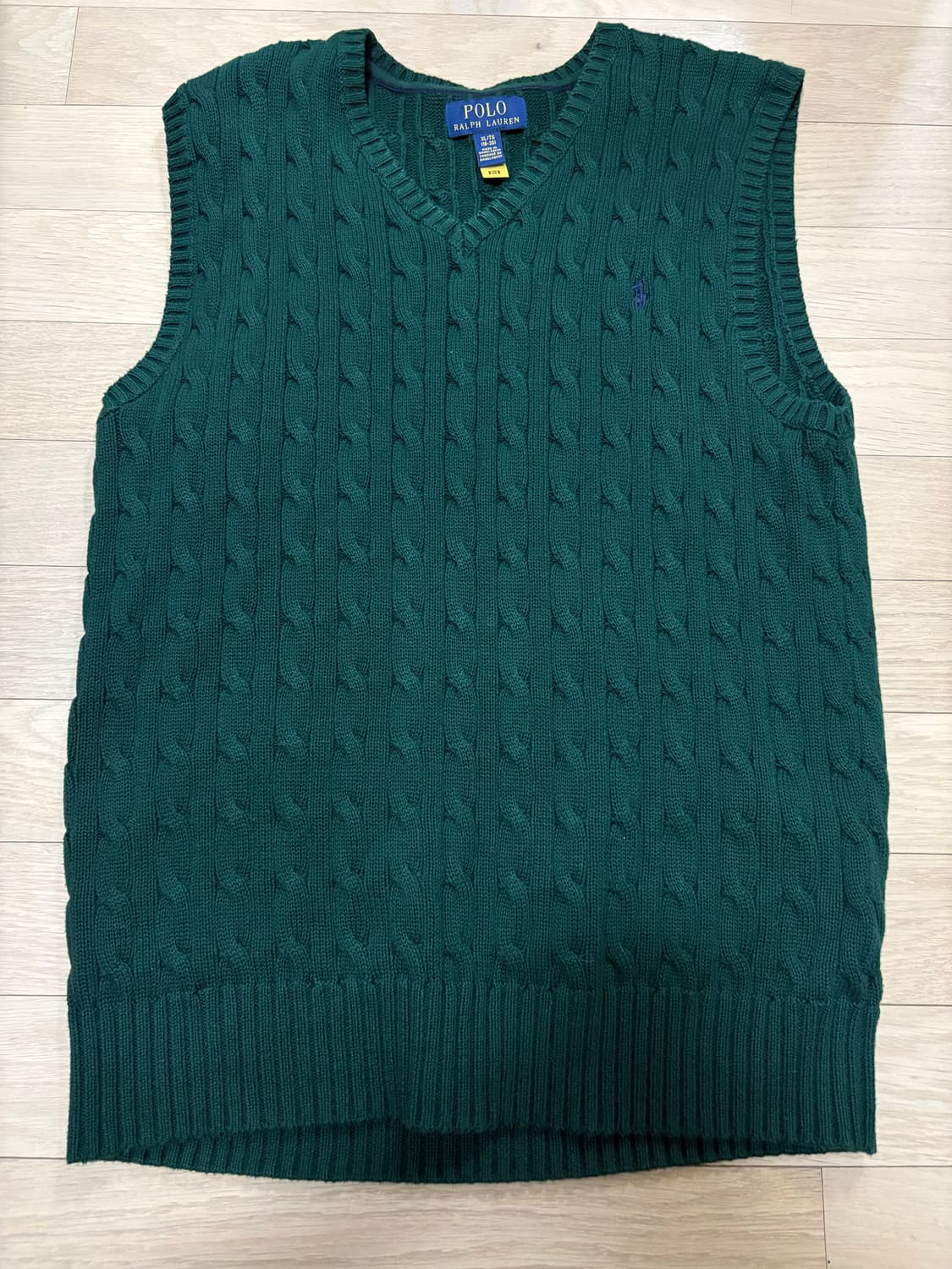 폴로 랄프로렌 케이블 니트조끼 보이즈 XL 그린 상품이미지2