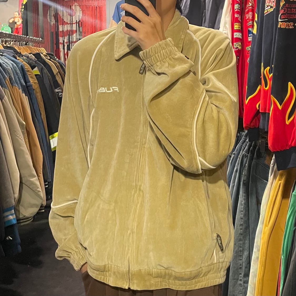 [IM] FUBU 푸부 베이지 벨벳져지 상품이미지4