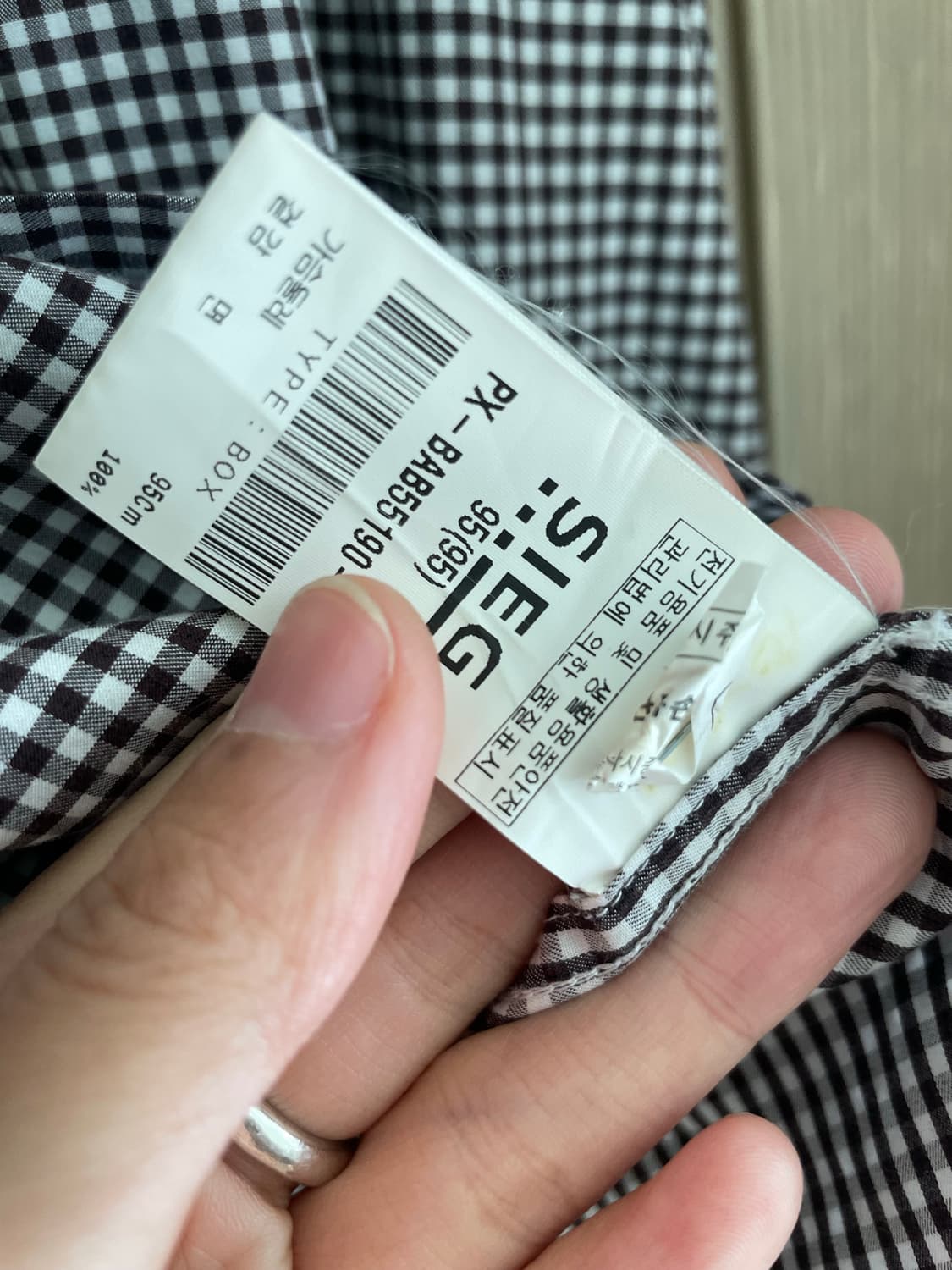 SIEG 브라운 깅엄체크 모리걸 너디 셔츠 상품이미지4