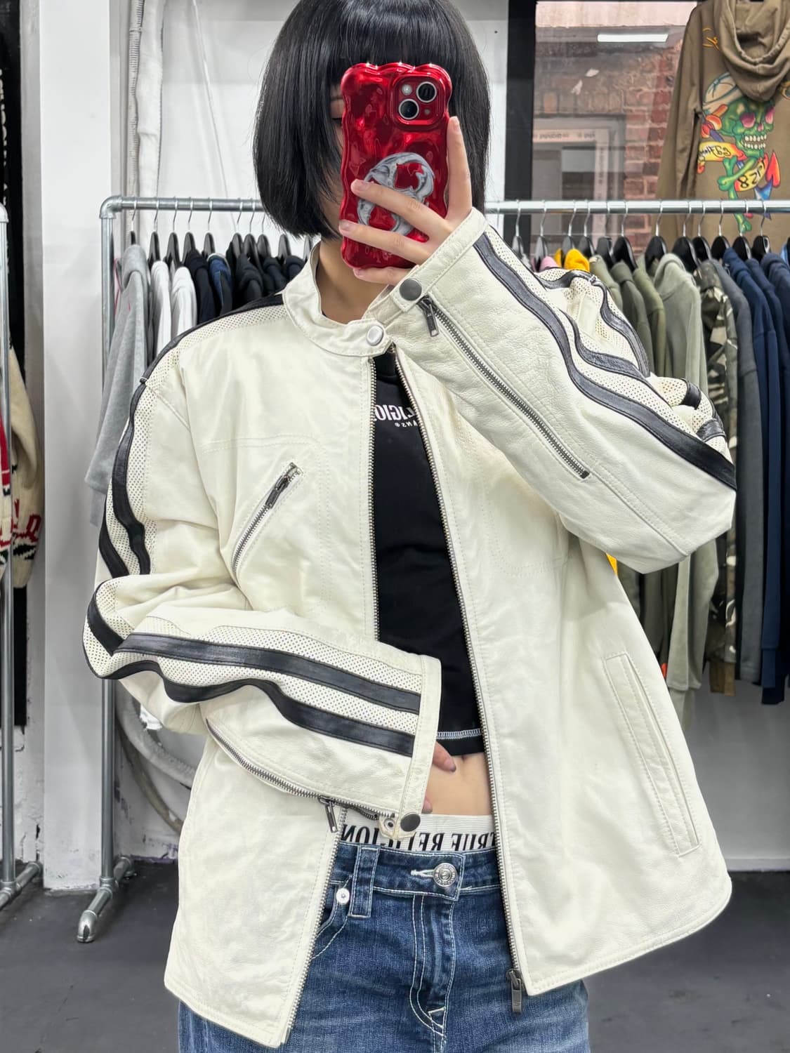 VTG Street Legal 사이드라인 레더 자켓 상품이미지1