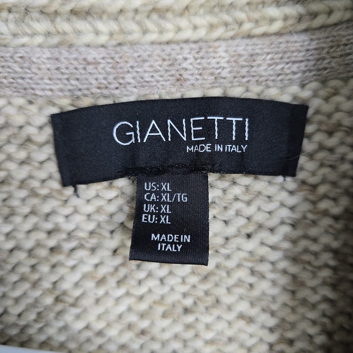 지아네티(GIANETTI) 이태리 숄카라 니트 가디건 XL 상품이미지4