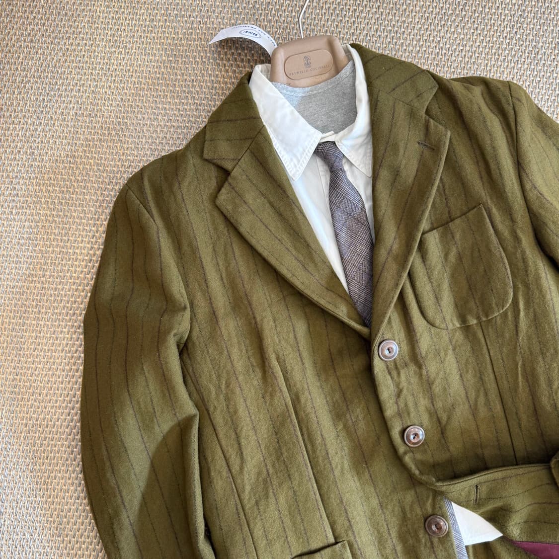 BSF 이탈리안 최상급 울 린넨 아메카지 블레이저 필드코트 숏코트 상품이미지10