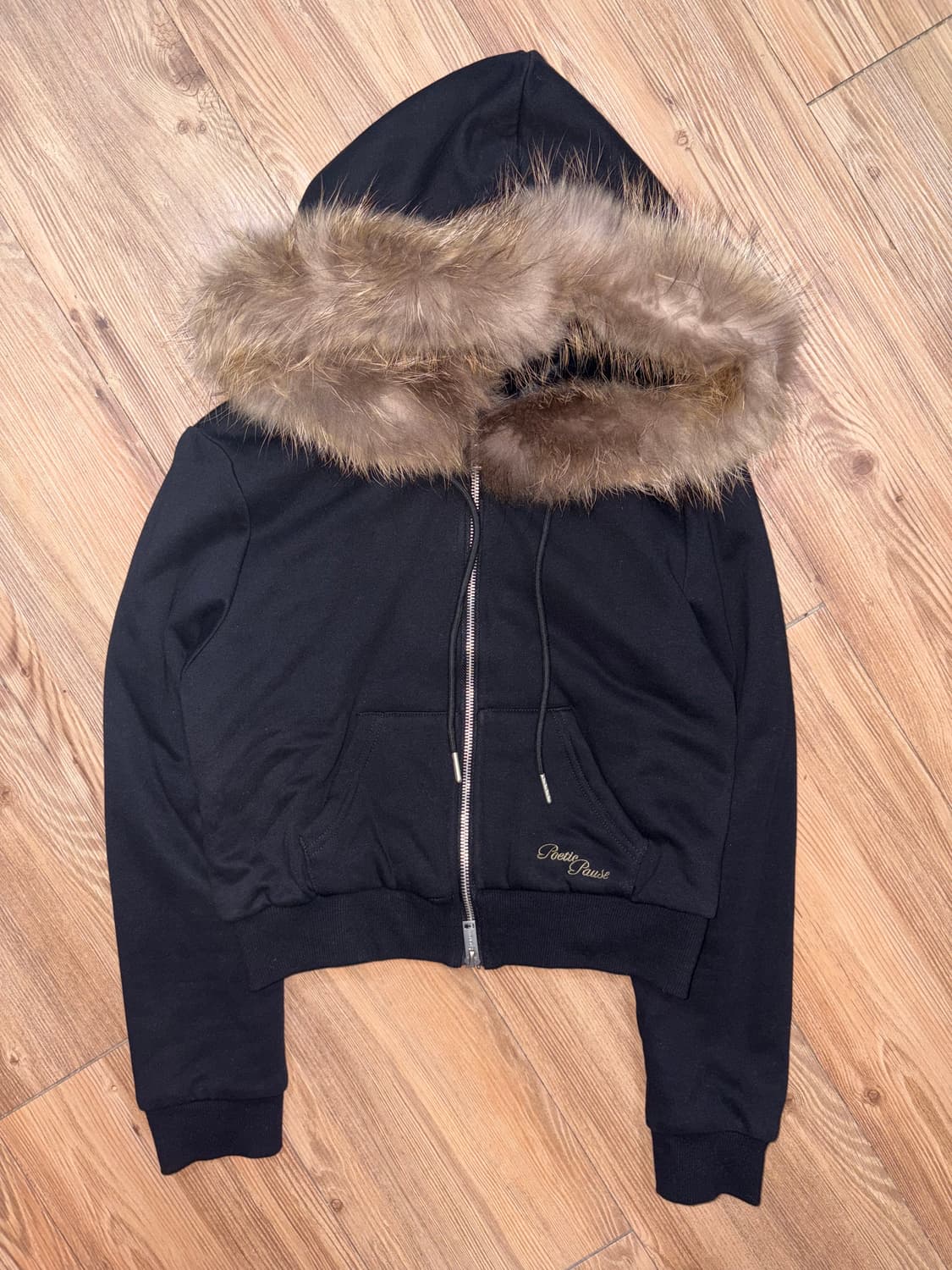 베이델리 후드 퍼 투웨이 후드집업 블랙 상품이미지3