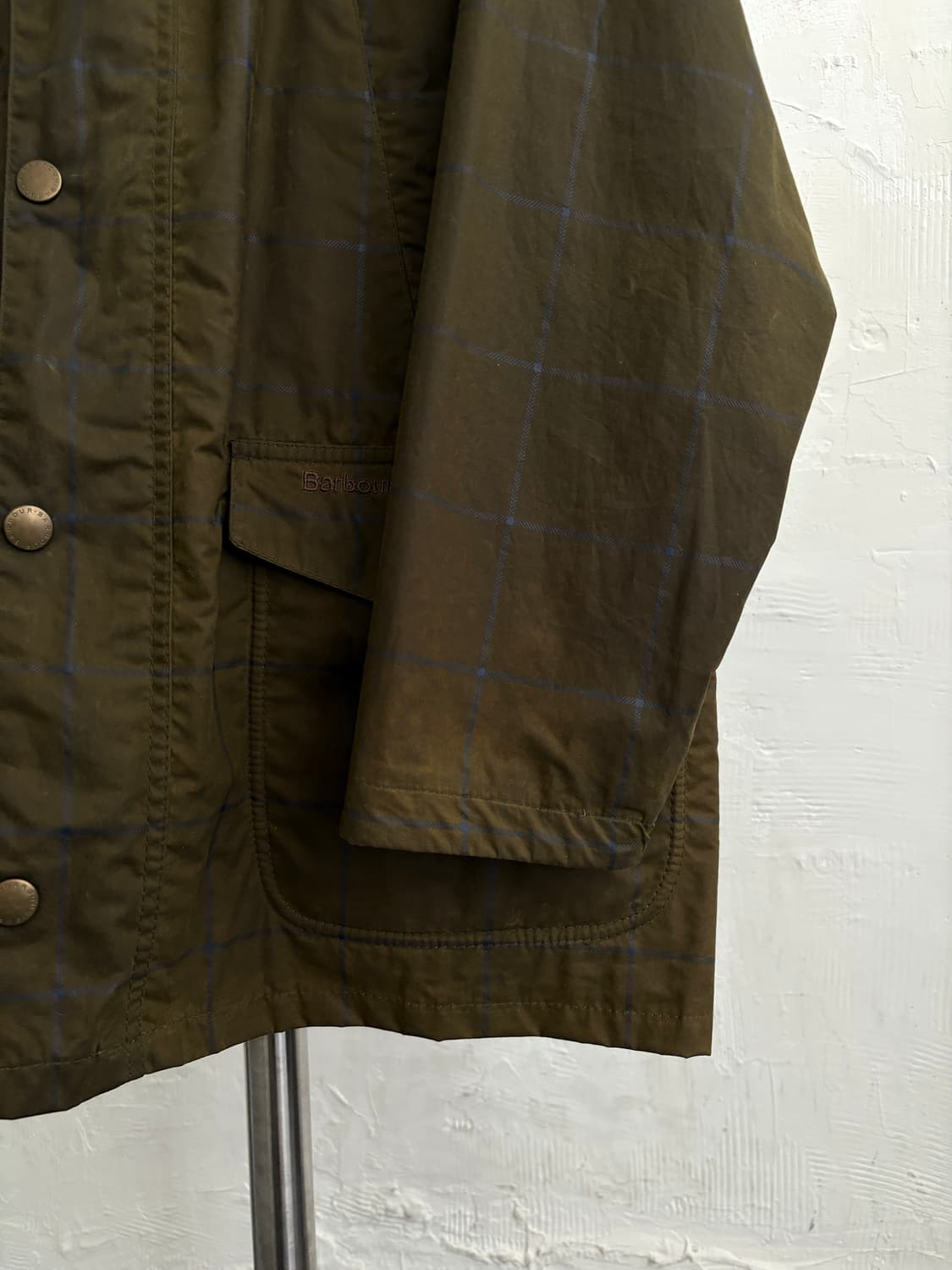 Barbour 바버 비데일 체크 왁스 자켓 상품이미지4