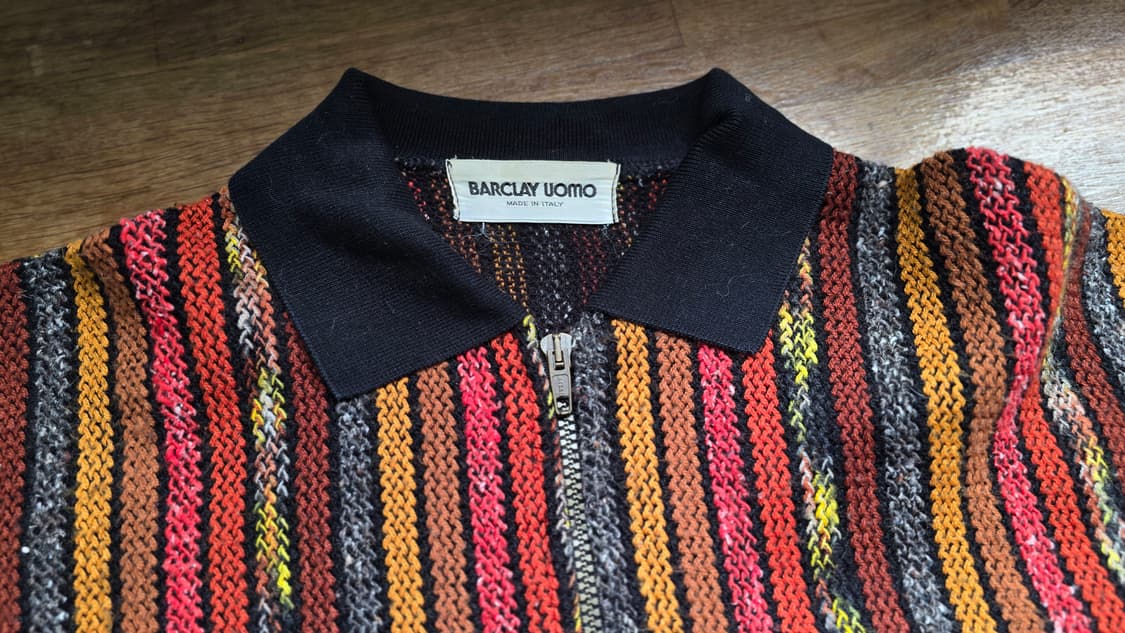 일본 빈티지 니트 Lampo 람포 지퍼, Made In Italy  상품이미지4