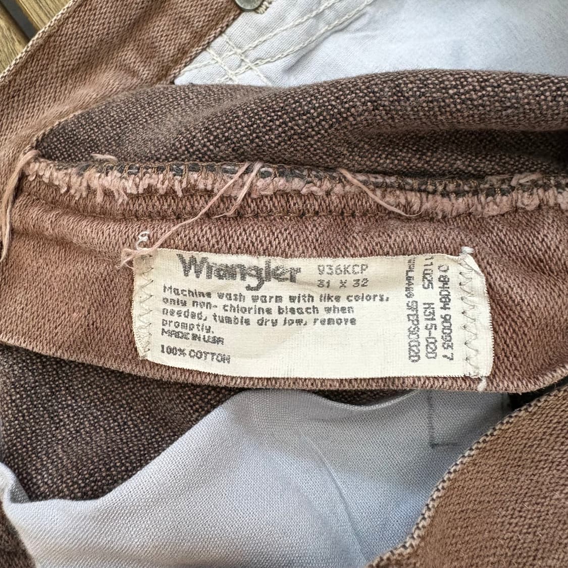 90s USA 랭글러 Wrangler 브라운 데님 팬츠 상품이미지10