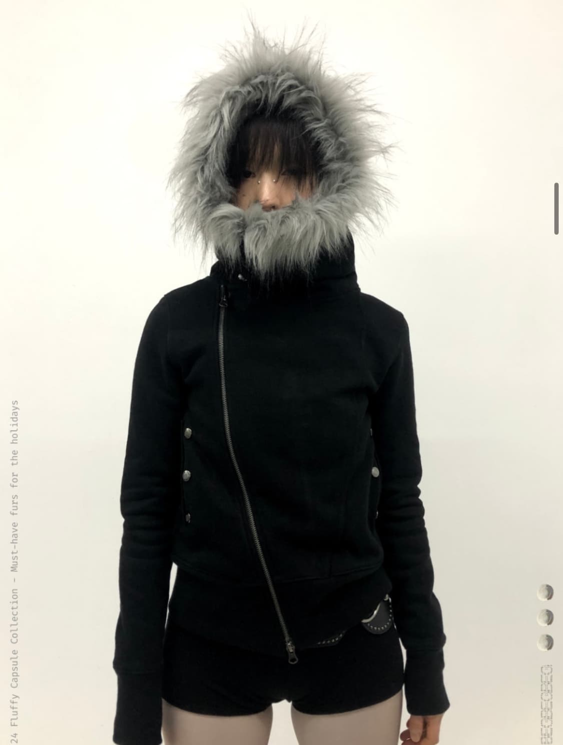 BEGBEGBEG - UNBALANCED FUR HOODIE 상품이미지3