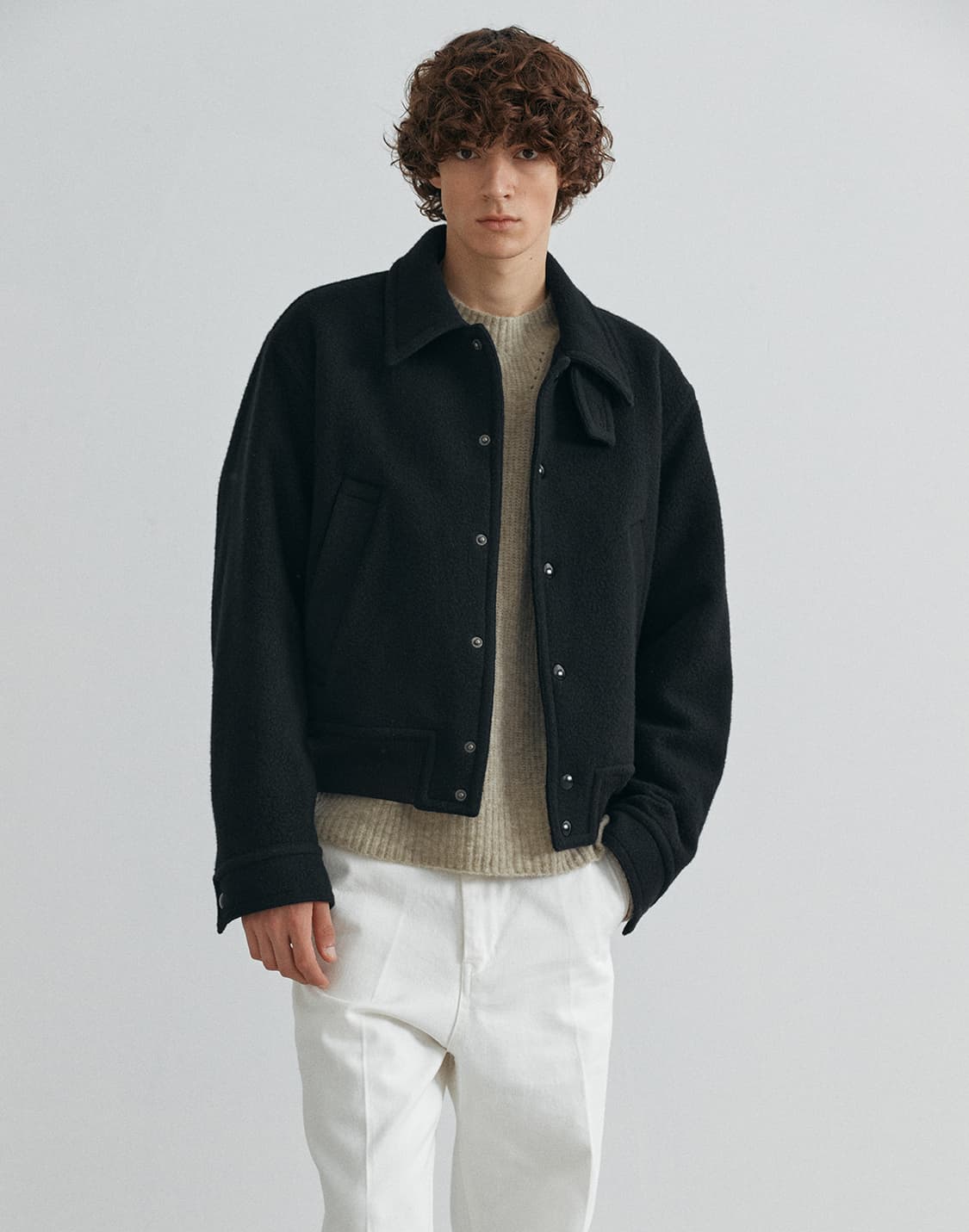 [L] 호이테 헷 스퀘어 봄버 자켓 블랙 상품이미지1