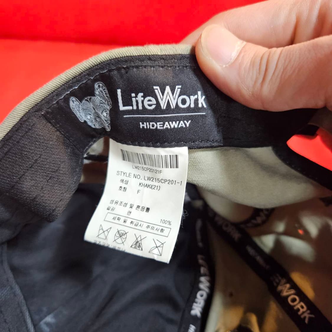 라이프워크 카키 워시드 시그니쳐 패치 볼캡Free  상품이미지4