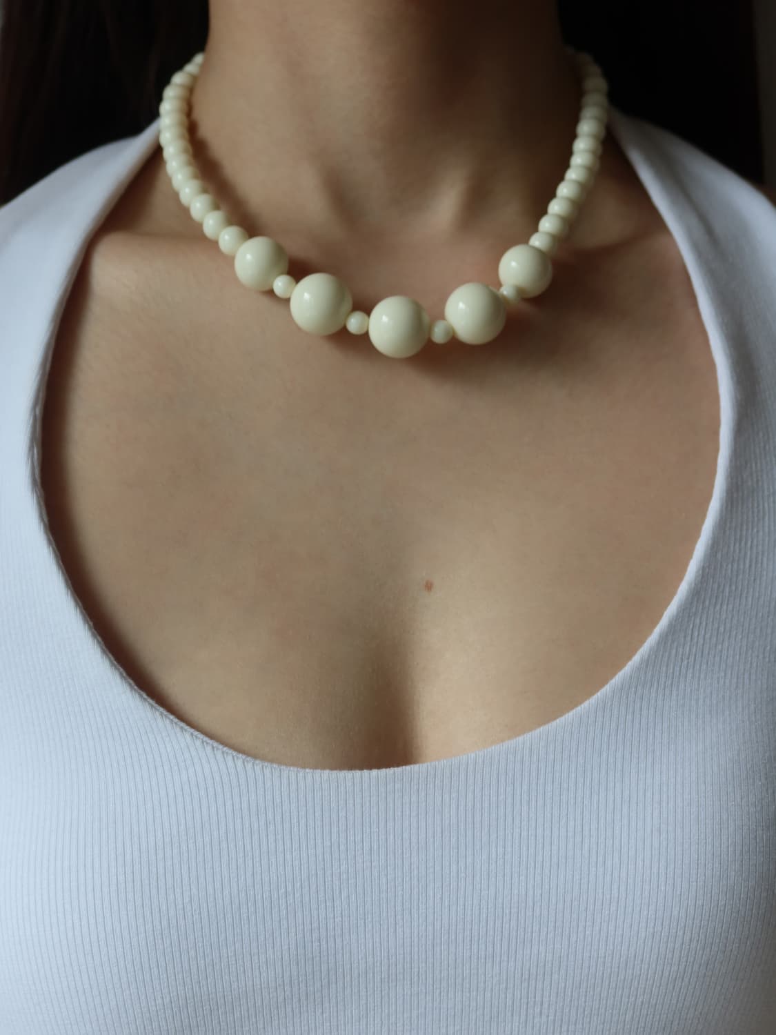 milky bead necklace 상품이미지1