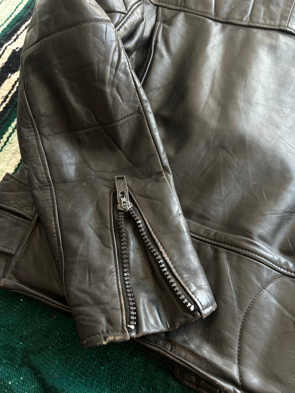 80’s Schott 555 caferacer leather jacket 상품이미지6