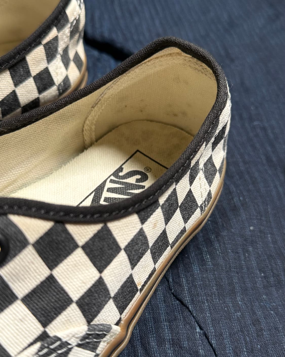 반스 어센틱 체커보드 블랙 화이트 US8.5 상품이미지4