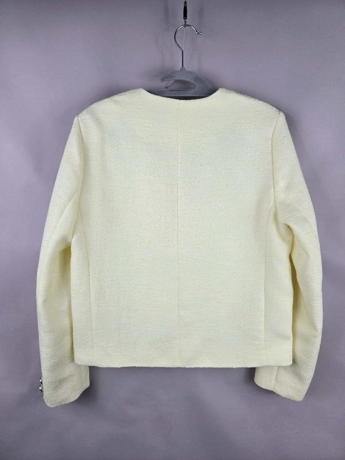 [무료배송]업타운홀릭 S 여성 봄 트위드 자켓 레몬색 상품이미지7