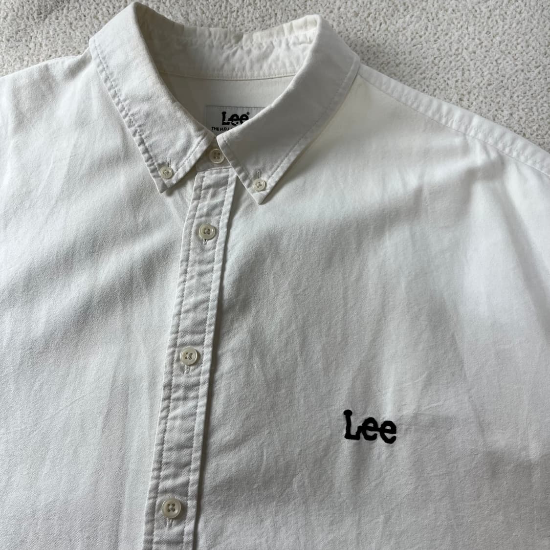 110 LEE 리 스몰로고 화이트 코튼 반팔 셔츠 상품이미지2