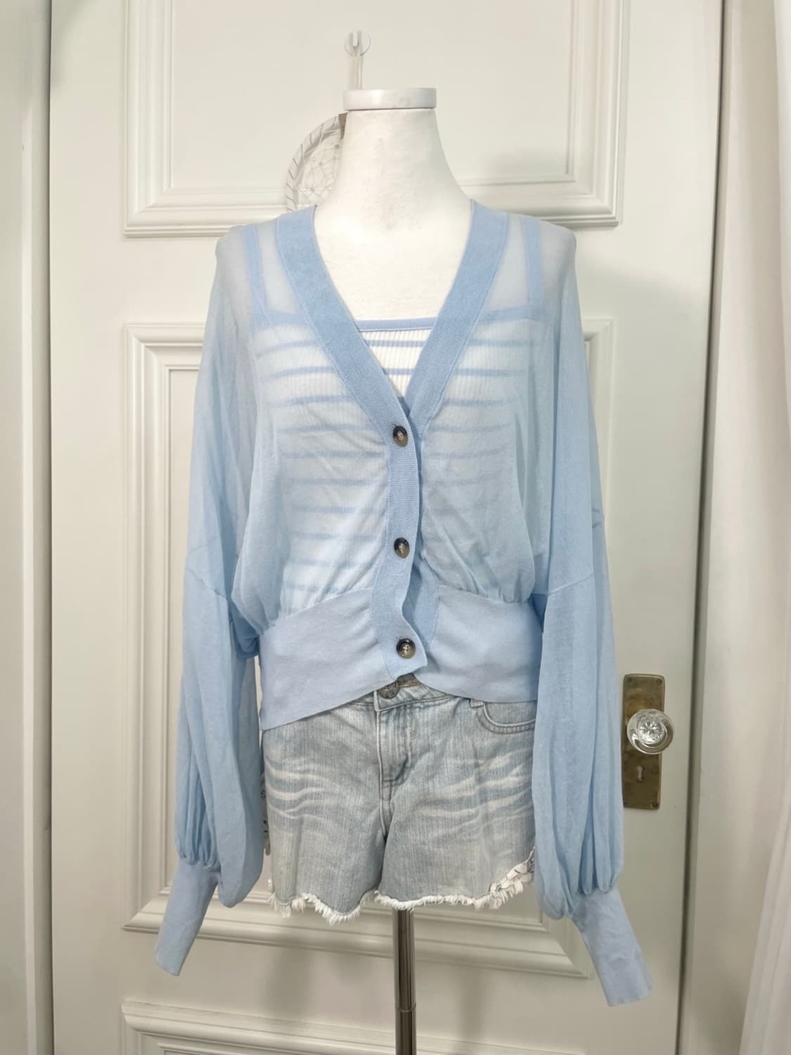 sky blue summer cardigan&stripe summer s 상품이미지5