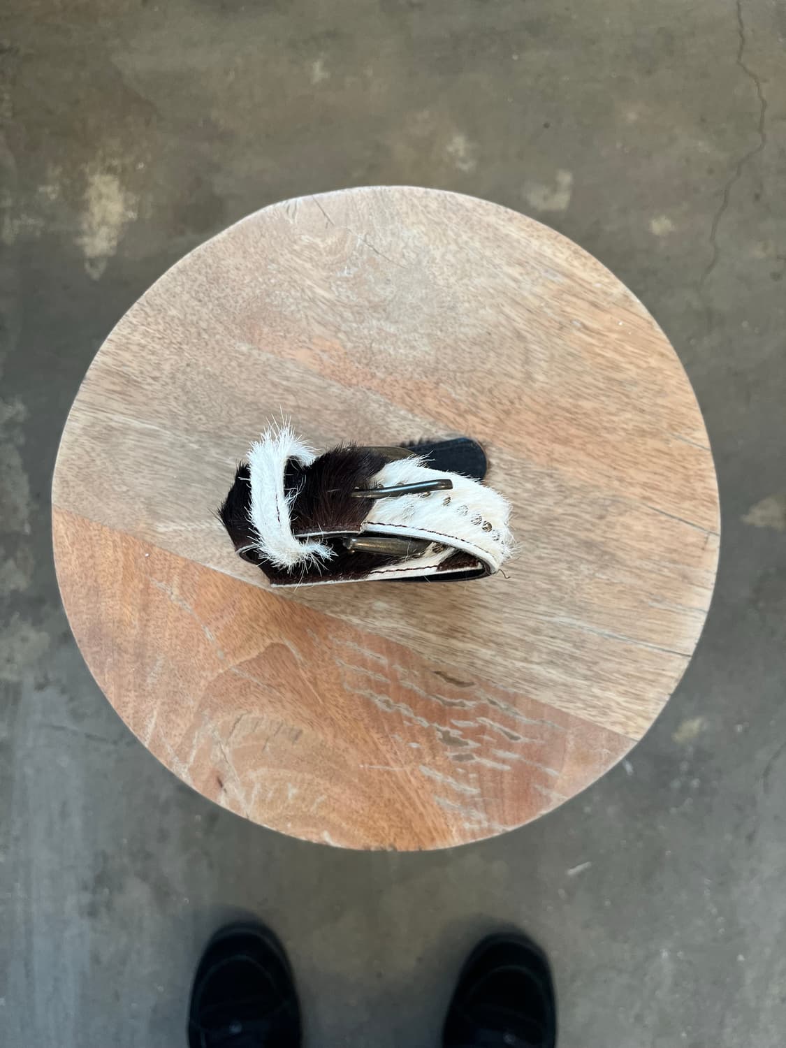 Vintage 송치 리얼레더 스터드 벨트 상품이미지1