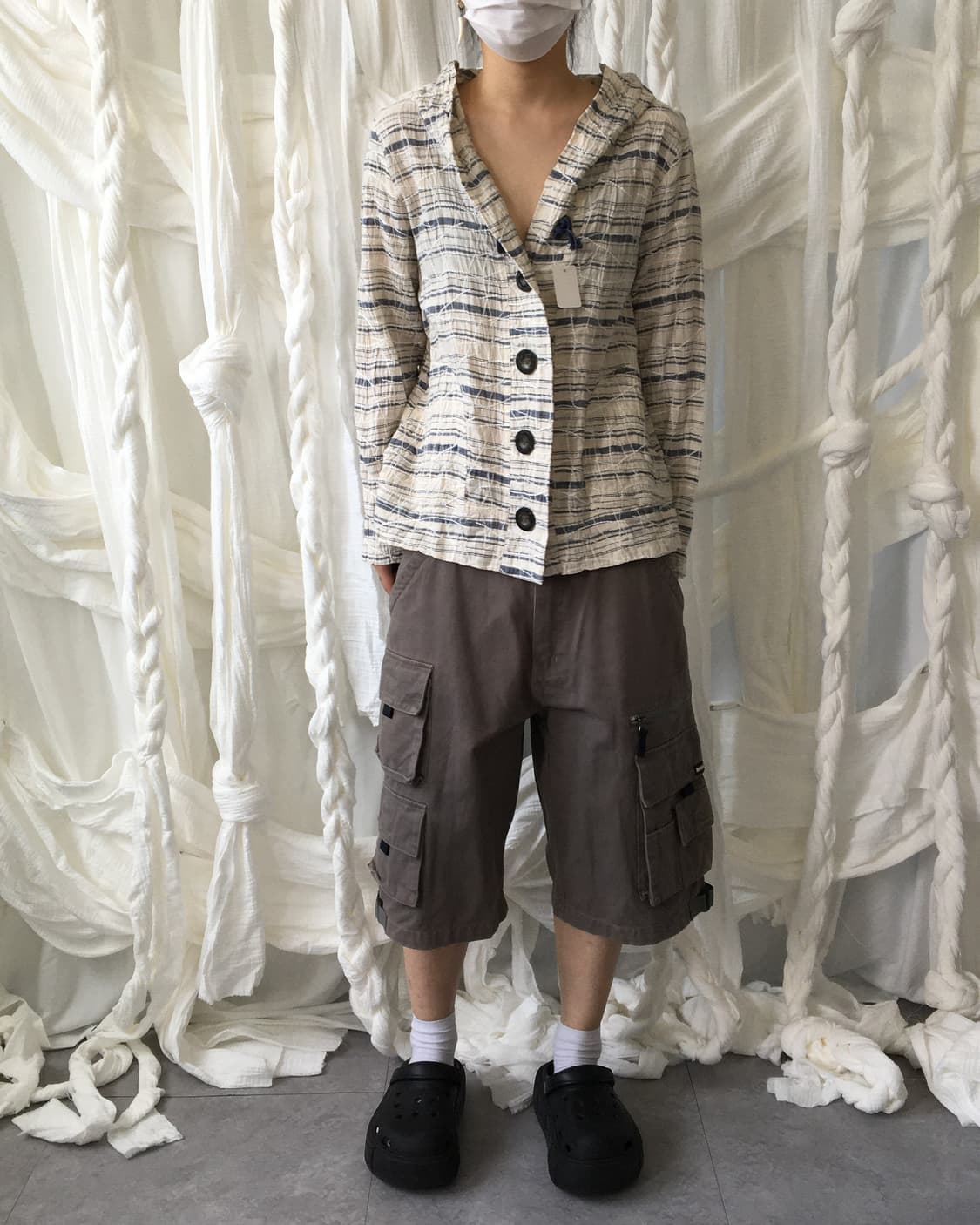 Embroidery stripe pattern hood jacket 상품이미지9