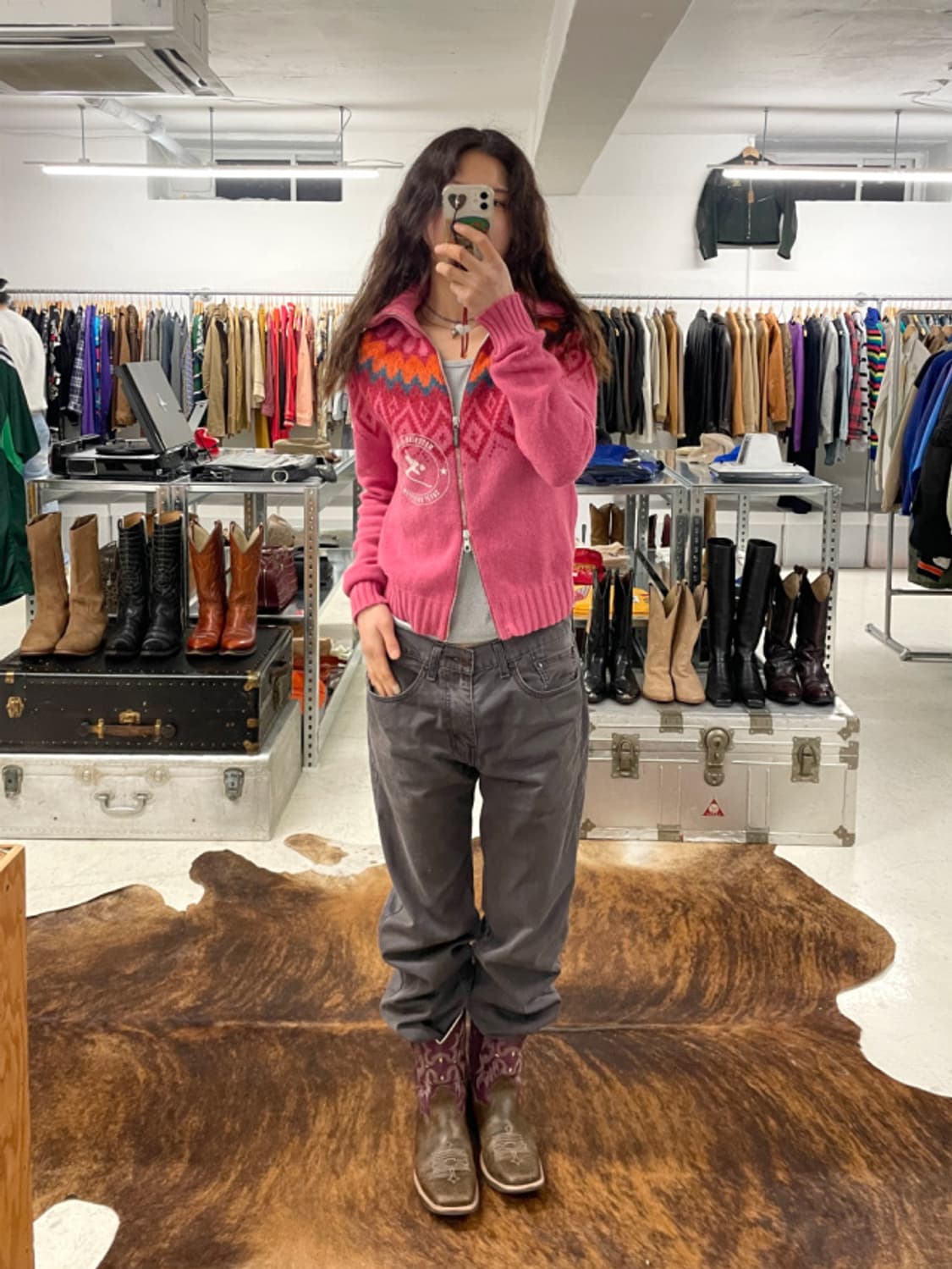 00's MOSCHINO knit zip-up cardigan 상품이미지3