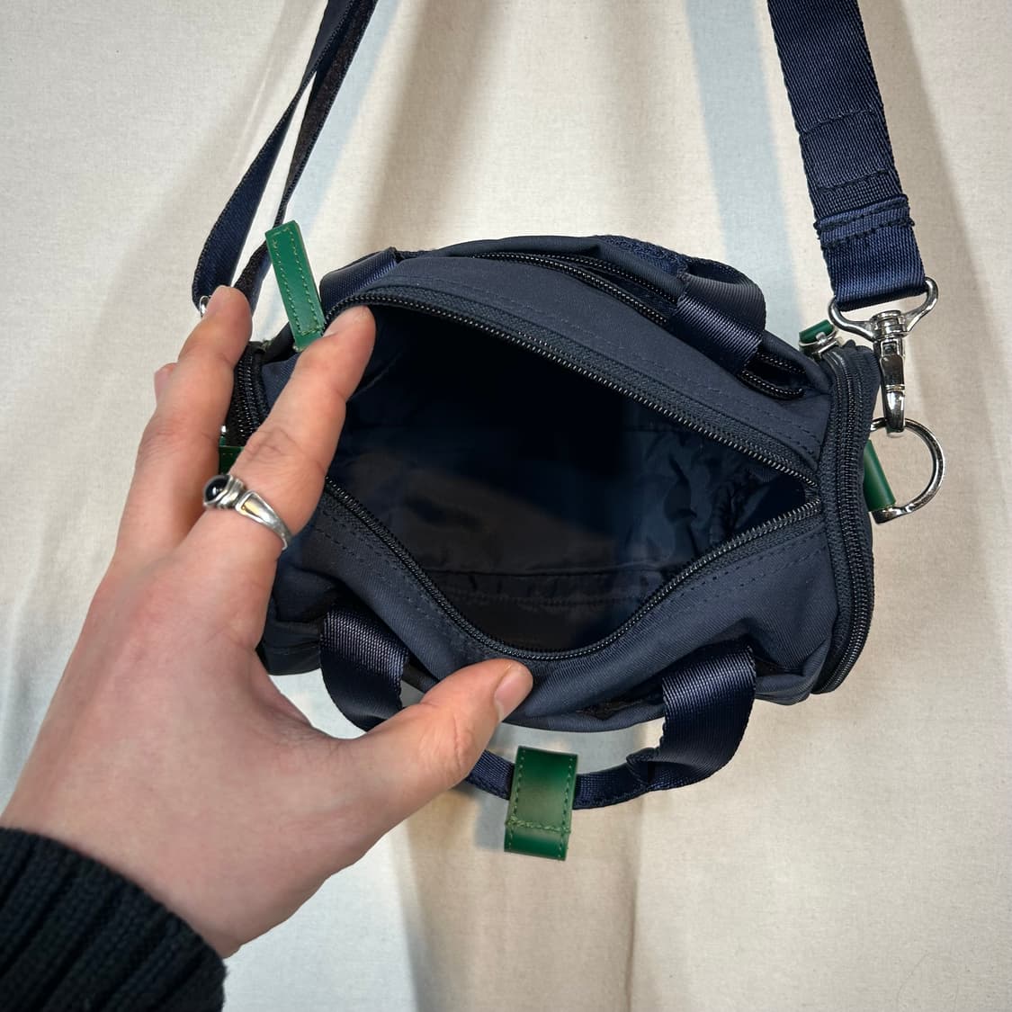 XLARGE 엑스라지 네이비 그린 드럼 숄더백 2way 상품이미지8