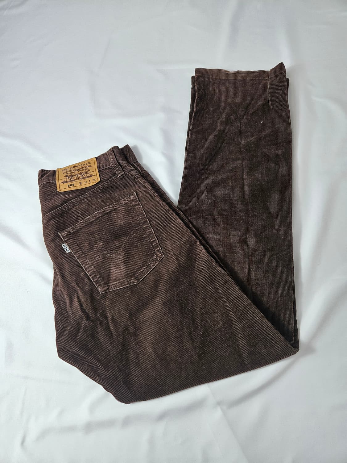 90s 리바이스 505 코듀로이 브라운 데님팬츠 빈티지 30x34 상품이미지2