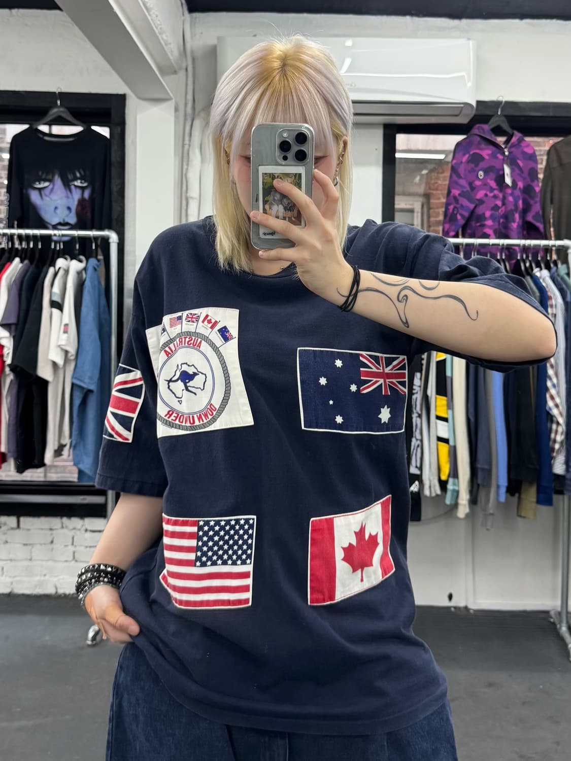 VTG USA 플래그 패치 티셔츠 상품이미지2
