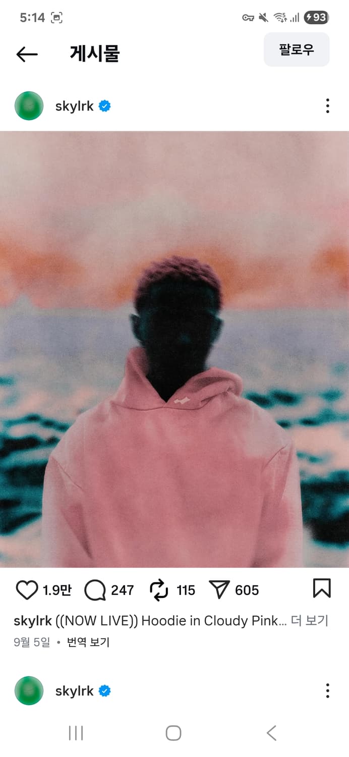 SKYLRK 핑크 후디 (XXL) 상품이미지2