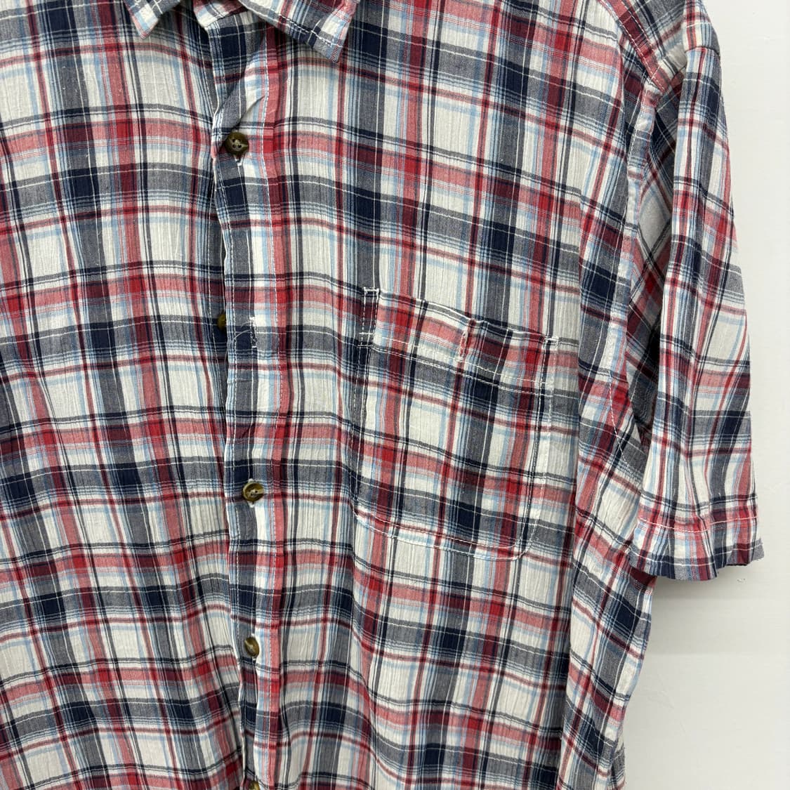 에디바우어 반팔 체크 셔츠 남성L 상품이미지2