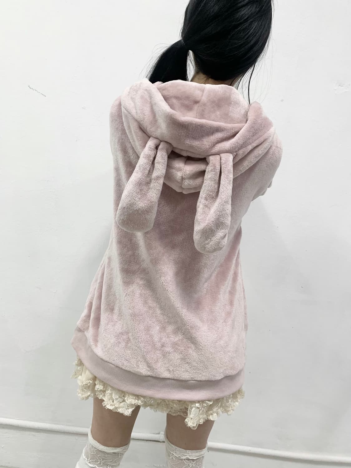 [BLUE STRIVE] 핑크 우사미미 🐰 퍼 후드집업 상품이미지3