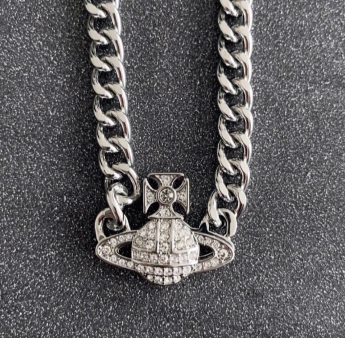 비비안웨스트우드 아카이브 크리스탈 큐빅 orb 초커체인 목걸이 상품이미지2